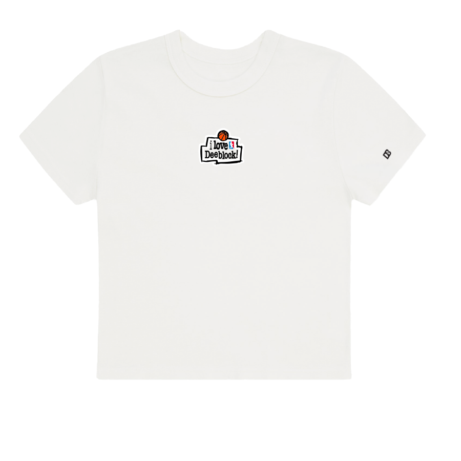 I Love DB White Baby Tee – deeblock.shop