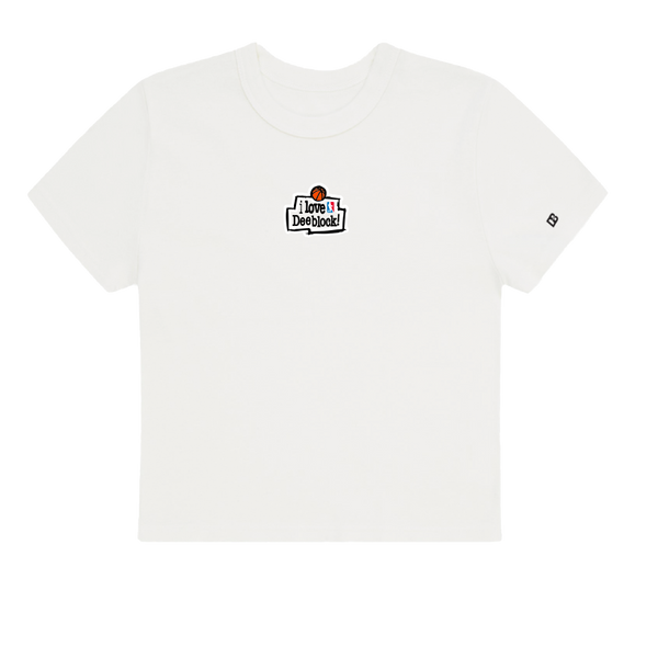 I Love DB White Baby Tee – deeblock.shop